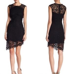 Bebe Elegant Black Lace Mini Dress
